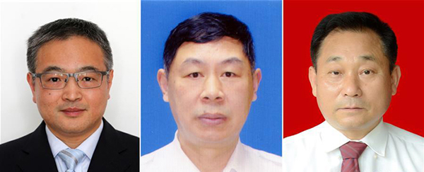 图为黄群、宋月才、姜开斌三位同道的肖像（由左至右）。。。。。。。。